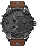 Diesel DZ7413 Mr. Daddy Chronograph Men's Watch – Grey Dial & Brown Leather Strap