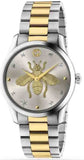 Gucci YA1264131 G-Timeless Women's Watch – Silver Dial & Two-Tone Steel Bracelet
