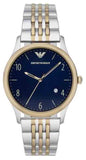 Emporio Armani AR1868 Classic Quartz Men's Watch – Blue Dial & Two-Tone Steel Strap