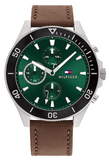Tommy Hilfiger 1791983 Larson Chronograph Men's Watch – Green Dial & Brown Leather Strap