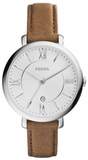 Fossil ES3708 Jacqueline Women's Watch – White Dial & Brown Leather Strap