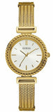 Guess W1152L2 Quartz Women's Watch – White Dial & Gold Steel Strap