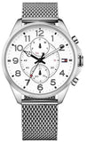 Tommy Hilfiger 1791277 Dean Chronograph Men's Watch – White Dial & Silver Mesh Bracelet