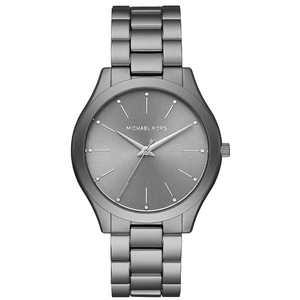 Michael Kors Slim Runway Quartz Grey Dial Grey Steel Strap Watch For Women - MK4506