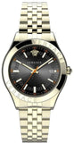 Versace VEVK01221 Quartz Men's Watch – Black Dial & Gold Steel Strap