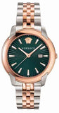 Versace VELQ00619 V-Urban Quartz Men's Watch – Green Dial & Two-Tone Steel Strap