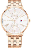 Tommy Hilfiger 1782070 Jenna Quartz Women's Watch – White Dial & Rose Gold Steel Strap
