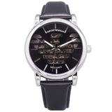 Emporio Armani AR60040 Analog Automatic Men's Watch – Black Dial with Black Leather Strap