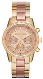 Michael Kors MK6475 Ritz Chronograph Women's Watch – Rose Dial & Two-Tone Steel Bracelet