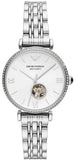 Emporio Armani AR60022 Gianni T-Bar Automatic Women's Watch – Silver Dial with Silver Steel Strap
