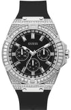 Guess GW0208G1 Baguette Crystals Men’s Watch – Black Dial & Black Silicone Strap