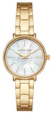 Michael Kors MK1065 Quartz Women's Watch – Mother of Pearl White Dial & Gold Steel Strap