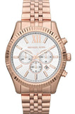 Michael Kors MK8313 Lexington Chronograph Women's Watch – White Dial & Rose Gold Steel Bracelet