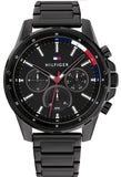 Tommy Hilfiger 1791935 Mason Chronograph Men's Watch – Black Dial & Black Steel Strap