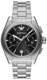 Emporio Armani AR11560 Federico Chronograph Men's Watch – Black Dial with Silver Steel Strap