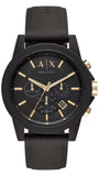 Armani Exchange Outerbanks AX7105 Men's Chronograph Watch – Black Dial with Black Stainless Steel Strap