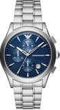 Emporio Armani AR11528 Chronograph Men's Watch – Blue Dial & Silver Steel Strap