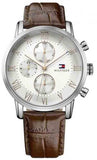 Tommy Hilfiger 1791400 Kane Chronograph Men's Watch – White Dial & Brown Leather Strap
