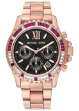 Michael Kors MK6972 Everest Chronograph Quartz Women's Watch – Black Dial & Rose Gold Steel Strap