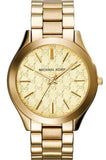 Michael Kors MK3335 Slim Runway Women's Watch – Gold Dial & Gold Steel Bracelet