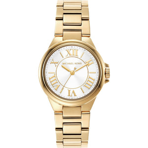 Michael Kors Camille Quartz White Dial Gold Steel Strap Watch For Women - MK7255
