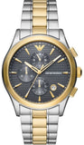 Emporio Armani AR11527 Paolo Chronograph Men's Watch – Grey Dial & Two-Tone Steel Strap