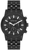 Michael Kors MK9089 Hutton Chronograph Men's Watch – Black Dial & Black Steel Strap