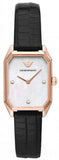 Emporio Armani AR11390 Gioia Quartz Women's Watch – Mother of Pearl Dial with Black Leather Strap