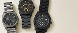 Fossil FS5525 Neutra Chronograph Men’s Watch – Black Dial & Black Steel Strap
