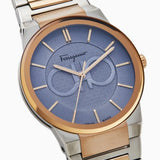 Salvatore Ferragamo Sapphire Blue Dial Two Tone Steel Strap Watch for Men - SFHP007-20