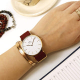 Daniel Wellington DW00100271 Classic Roselyn Women's Watch – White Dial & Red NATO Strap