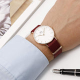 Daniel Wellington DW00100271 Classic Roselyn Women's Watch – White Dial & Red NATO Strap