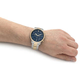 Fossil FS5706 Neutra Chronograph Men's Watch – Blue Dial & Two-Tone Steel Strap