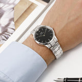 Daniel Wellington DW00100204 Iconic Link Women’s Watch – Black Dial with Silver Steel Bracelet