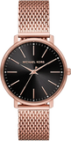 Michael Kors MK4566 Pyper Analog Women's Watch – Black Dial & Rose Gold Mesh Bracelet