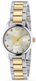 Gucci YA126596 G Timeless Quartz Women's Watch – Silver Dial & Two-Tone Steel Bracelet