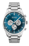 Hugo Boss 1513713 Pioneer Quartz Men's Watch – Blue Dial & Silver Steel Strap