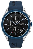 Hugo Boss 1513717 Velocity Quartz Men's Watch – Black Dial & Blue Rubber Strap