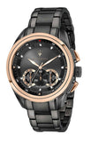 Maserati R8873612016 Traguardo 45mm Men's Watch – Black Dial & Gun Metal Stainless Steel Strap