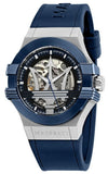 Maserati R8821108028 Potenza 42mm Automatic Men's Watch – Blue Dial & Silicone Strap