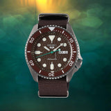 Seiko 5 Sports SRPD85K1 Automatic Men's Watch – Brown Dial & Brown Nylon Strap