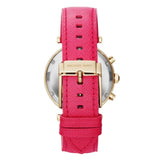 Michael Kors Parker Chronograph White Dial Pink Leather Strap Watch for Women - MK2297