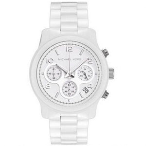 Michael Kors Runway White Ceramic Dial White Steel Strap Watch for Women - MK5161