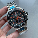 Tag Heuer Formula 1 Chronograph Ceramic Men's Watch CAZ101AH.BA0842 – Black Dial with Silver Steel Strap