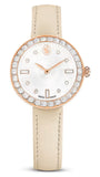 Swarovski 5672968 Certa Crystals Women's Watch – Silver Dial & Beige Leather Strap