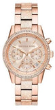 Michael Kors MK6598 Ritz Chronograph Women's Watch – Rose Gold Dial & Rose Gold Steel Bracelet