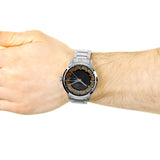 Armani Exchange AX2179 Hampton Men's Chronograph Watch – Bold Black Dial & Polished Silver Steel Bracelet