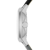 Burberry Classic Stone Silver Dial Horseberry Black Leather Strap Watch for Women - BU10103