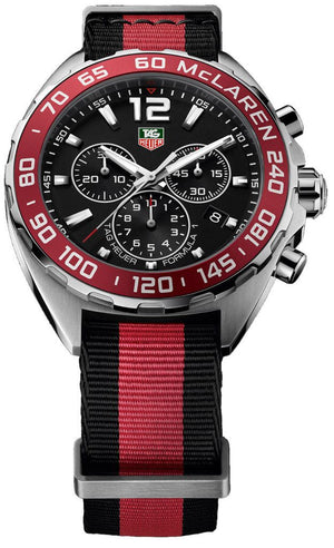 Tag Heuer Formula 1 McLaren Limited Edition Chronograph Black Dial Two Tone NATO Strap Watch for Men - CAZ1112.FC8188