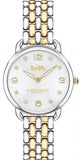Coach 14502784 Delancey Slim Quartz Women's Watch – White Dial & Two-Tone Steel Bracelet